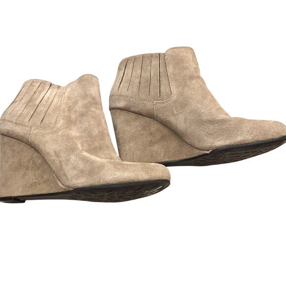 Lauren Blakwell Women's 11 Ankle Boots Shoes Brown Wedge Heel Slip-Ons Booties - Picture 3 of 8
